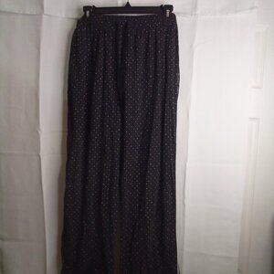 Victoria's Secret Pajama Pants Women M Sleep Bottom Elastic Polka Dot Black Pink